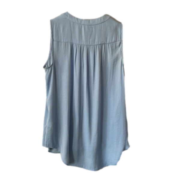 Vince Camuto Blue Silky Top - Picture 3 of 4